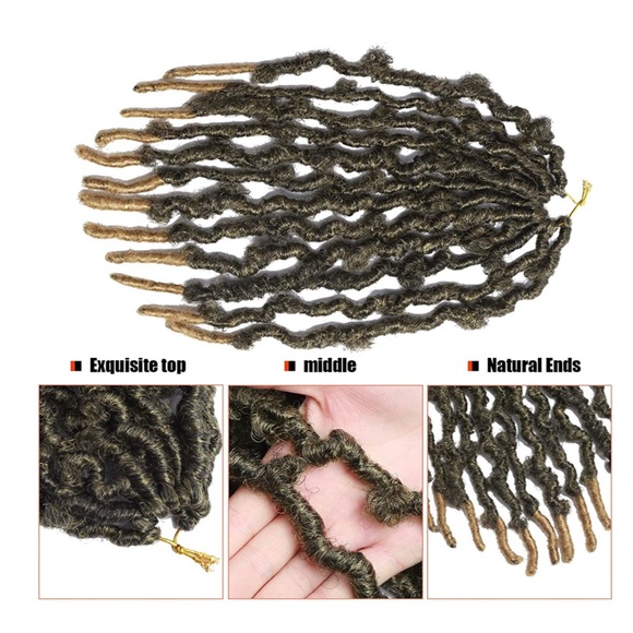 NEW*** Beyond Beauty 12” Distressed Butterfly Locs Knotless Crochet Hair 1B/27 - Picture 4 of 6